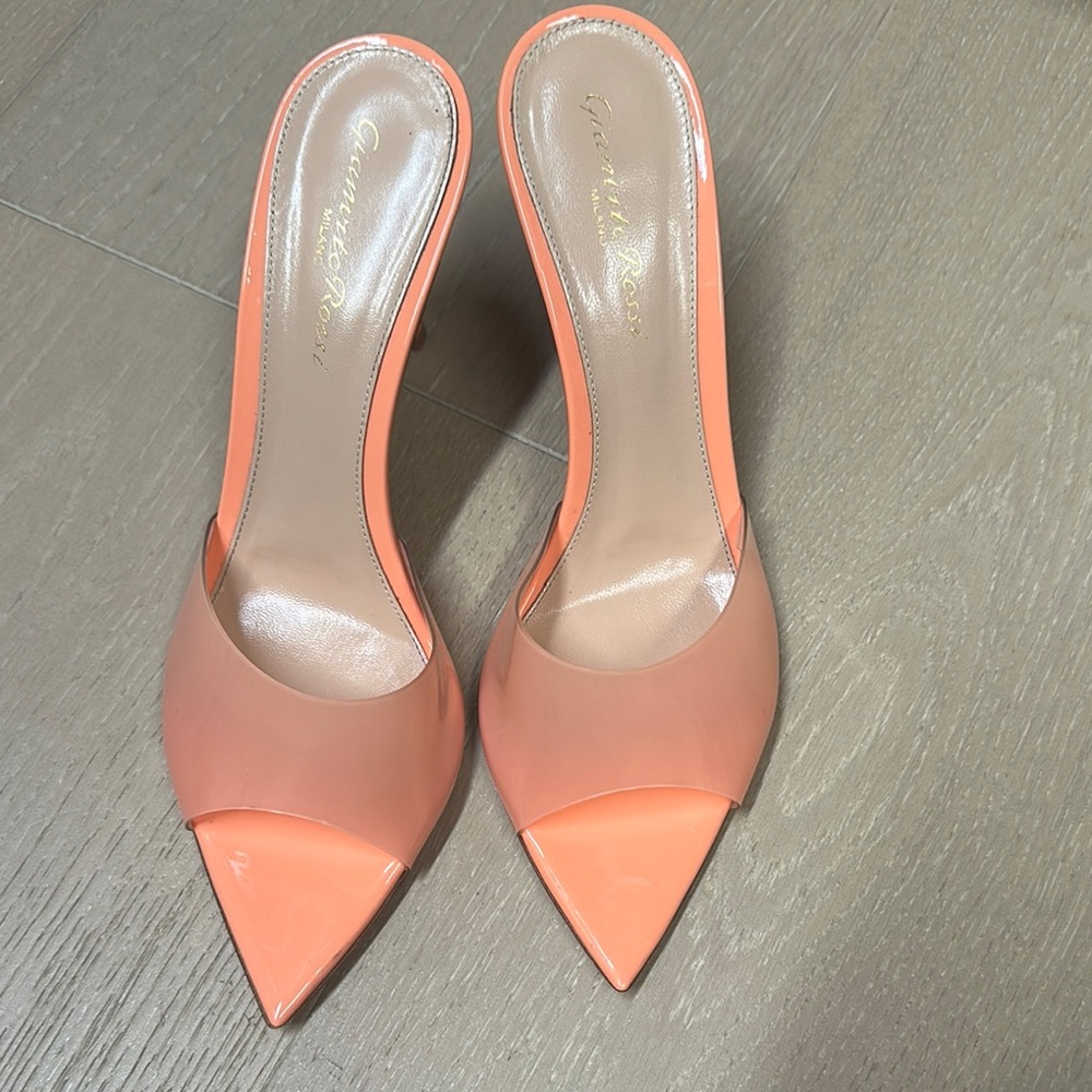 Gianvito Rossi Coral Open-Toe Heels
